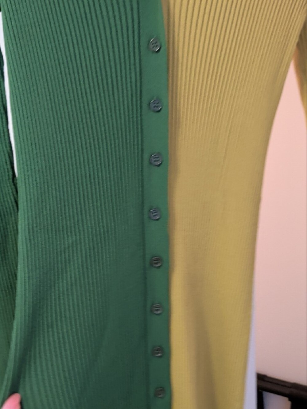 STAUD Two-Tone Green and Olive V-Neck Maxi Dress - Very Slimming - Picture 3 of 5